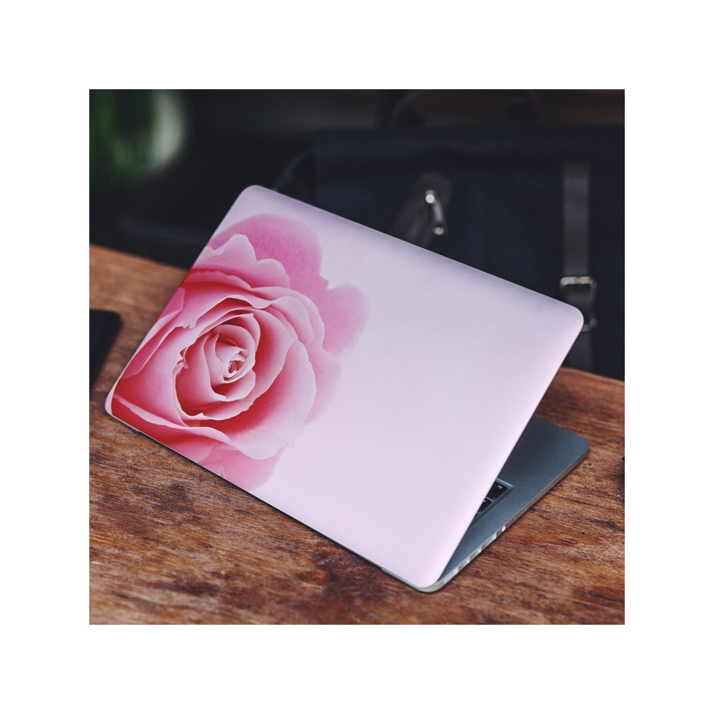 Roze Roos Links Laptop Sticker kopen? Stickermaster