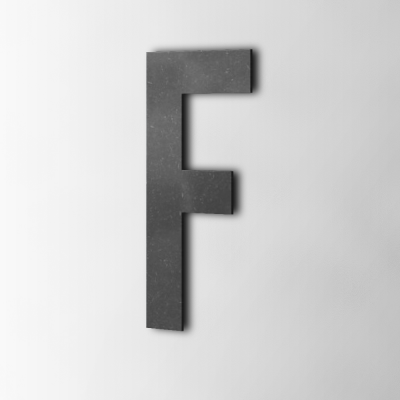 Houten Letter F Bebas Neue MDF Zwart - 1