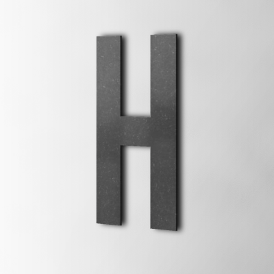 Houten Letter H Bebas Neue MDF Zwart - 1