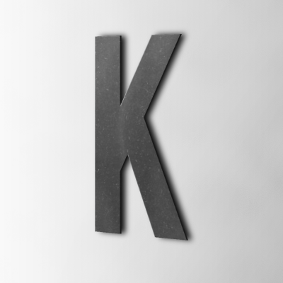 Houten Letter K Bebas Neue MDF Zwart - 1