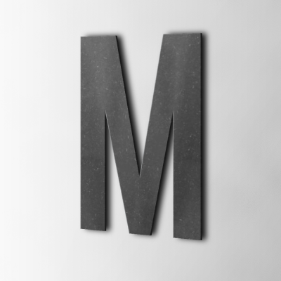 Houten Letter M Bebas Neue MDF Zwart - 1