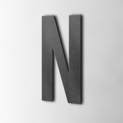 Houten Letter N Bebas Neue MDF Zwart - 1