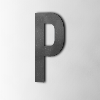 Houten Letter P Bebas Neue MDF Zwart - 1