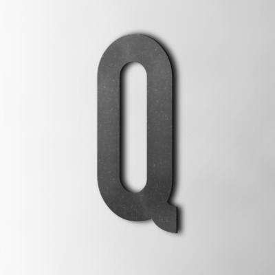 Houten Letter Q Bebas Neue MDF Zwart - 1