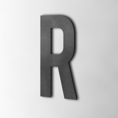 Houten Letter R Bebas Neue MDF Zwart - 1