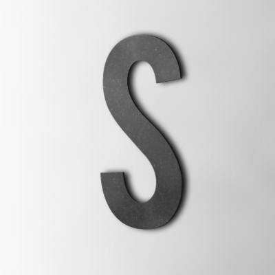 Houten Letter S Bebas Neue MDF Zwart - 1