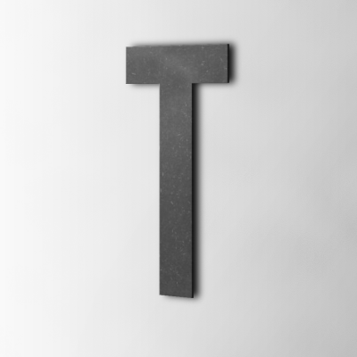 Houten Letter T Bebas Neue MDF Zwart - 1