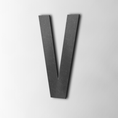 Houten Letter V Bebas Neue MDF Zwart - 1