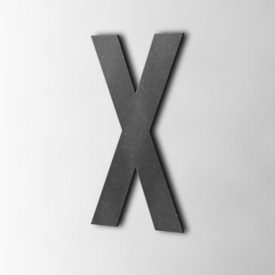 Houten Letter X Bebas Neue MDF Zwart - 1