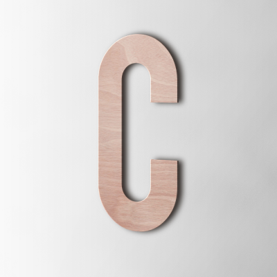 Houten Letter C Bebas Neue Okoume - 1