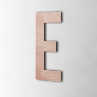 Houten Letter E Bebas Neue Okoume - 1