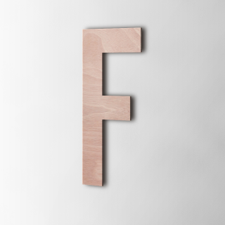 Houten Letter F Bebas Neue Okoume - 1