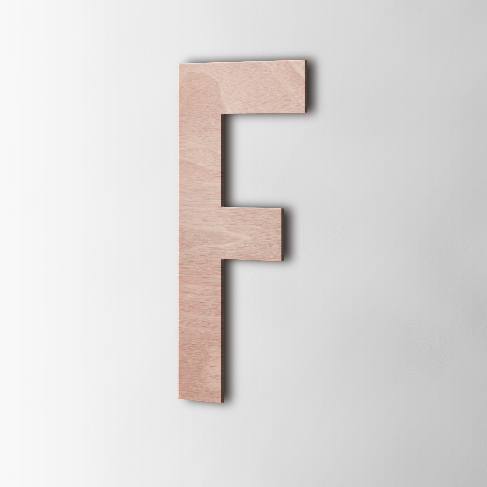 Houten Letter F Bebas Neue Okoume - 1