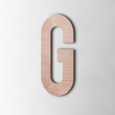 Houten Letter G Bebas Neue Okoume - 1 Houten Letter G Bebas Neue Okoume - 1
