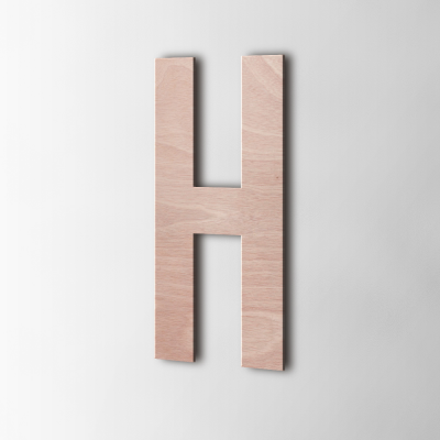 Houten Letter H Bebas Neue Okoume - 1 Houten Letter H Bebas Neue Okoume - 1