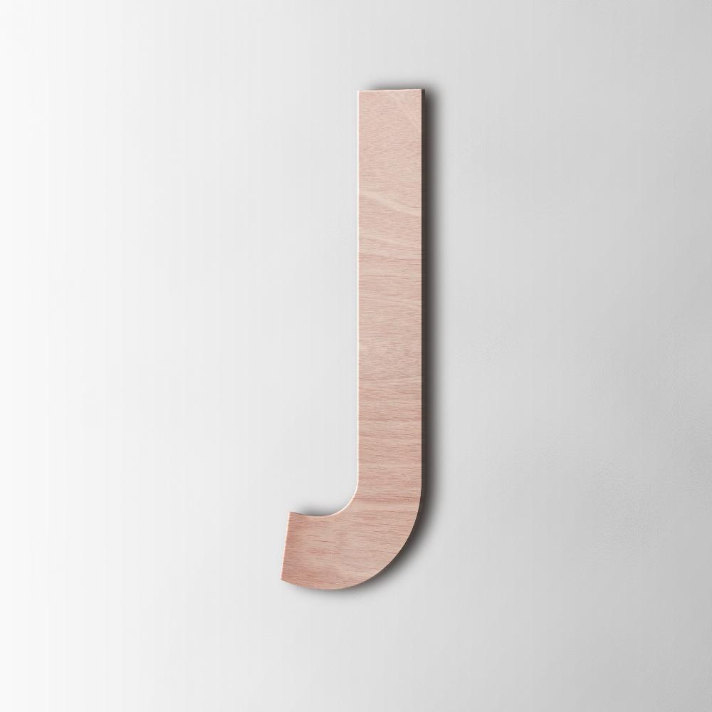 Houten Letter J Bebas Neue Okoume - 1