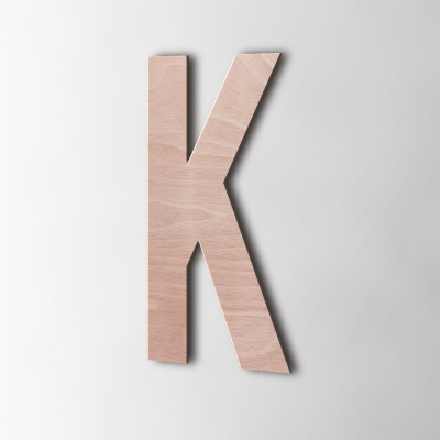 Houten Letter K Bebas Neue Okoume - 1