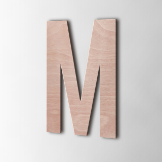 Houten Letter M Bebas Neue Okoume - 1