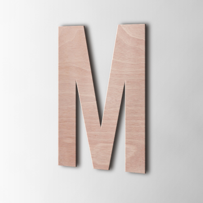 Houten Letter M Bebas Neue Okoume - 1 Houten Letter M Bebas Neue Okoume - 1