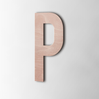 Houten Letter P Bebas Neue Okoume - 1