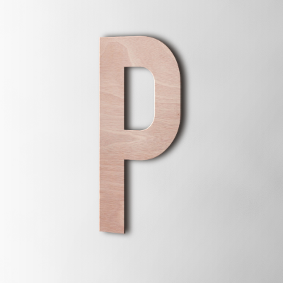 Houten Letter P Bebas Neue Okoume - 1 Houten Letter P Bebas Neue Okoume - 1