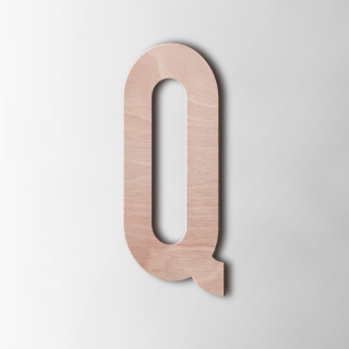 Houten Letter Q Bebas Neue Okoume - 1