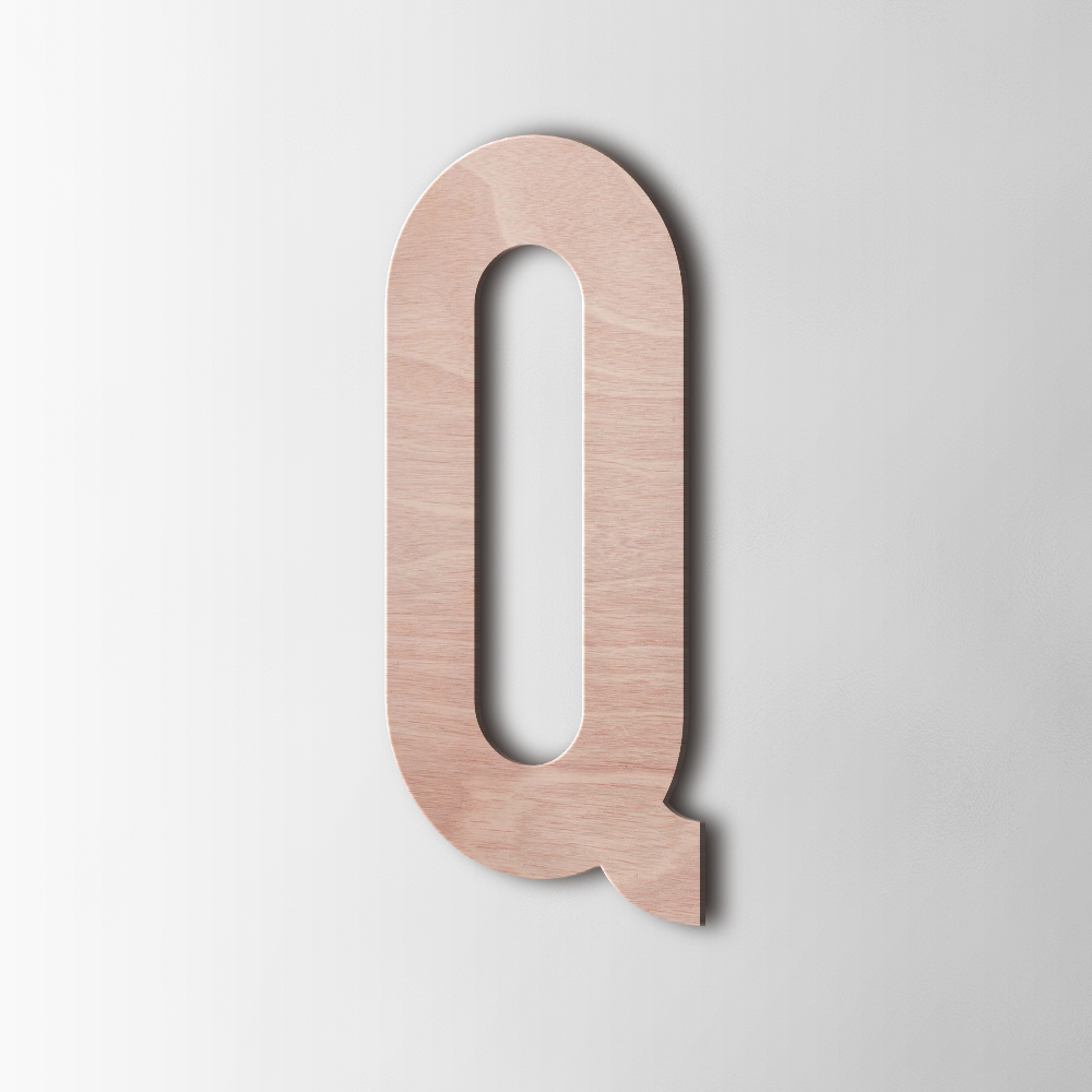 Houten Letter Q Bebas Neue Okoume - 1