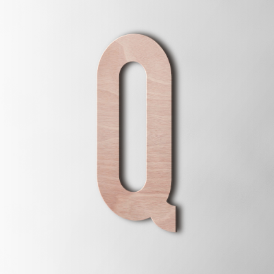Houten Letter Q Bebas Neue Okoume - 1 Houten Letter Q Bebas Neue Okoume - 1