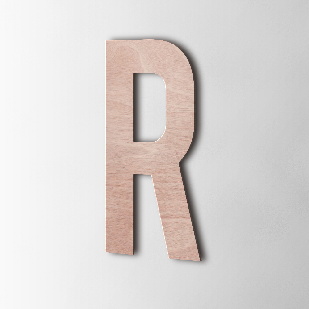 Houten Letter R Bebas Neue Okoume - 1