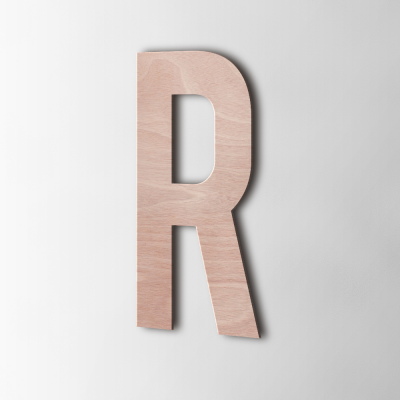 Houten Letter R Bebas Neue Okoume - 1 Houten Letter R Bebas Neue Okoume - 1