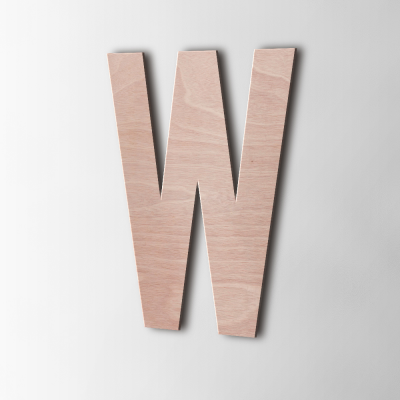 Houten Letter W Bebas Neue Okoume - 1