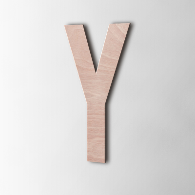 Houten Letter Y Bebas Neue Okoume - 1