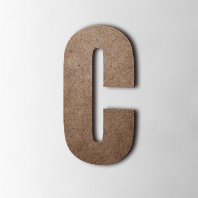 Houten Letter C Impact MDF Bruin - 1