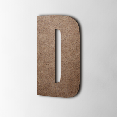 Houten Letter D Impact MDF Bruin - 1