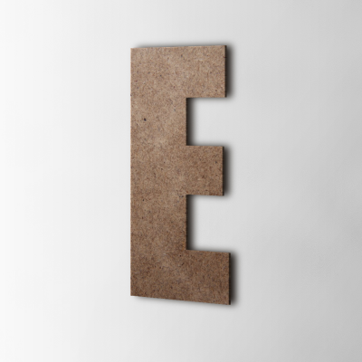 Houten Letter E Impact MDF Bruin - 1