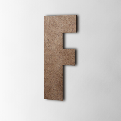 Houten Letter F Impact MDF Bruin - 1 Houten Letter F Impact MDF Bruin - 1
