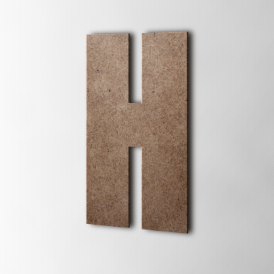 Houten Letter H Impact MDF Bruin - 1