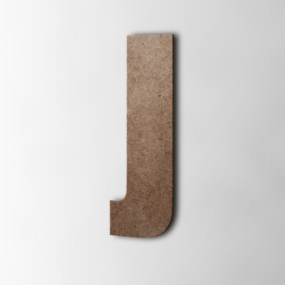 Houten Letter J Impact MDF Bruin - 1