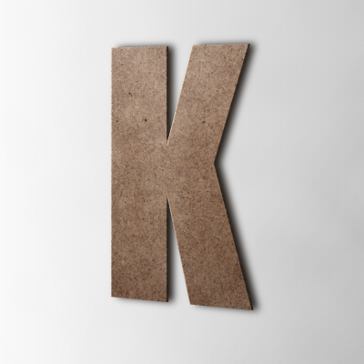 Houten Letter K Impact MDF Bruin - 1