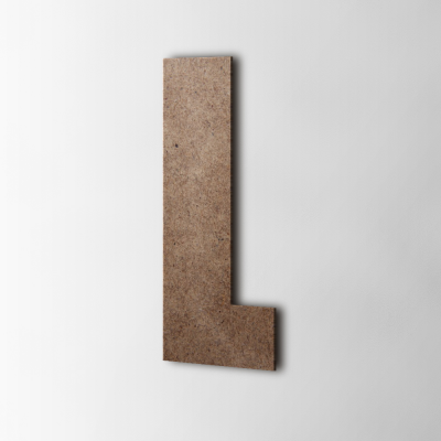 Houten Letter L Impact MDF Bruin - 1