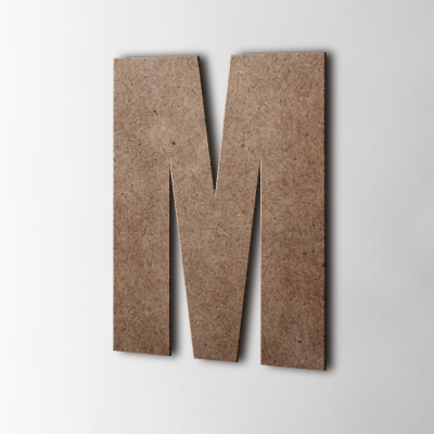 Houten Letter M Impact MDF Bruin - 1