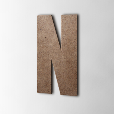 Houten Letter N Impact MDF Bruin - 1 Houten Letter N Impact MDF Bruin - 1