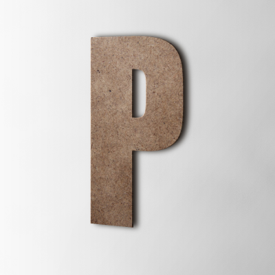 Houten Letter P Impact MDF Bruin - 1 Houten Letter P Impact MDF Bruin - 1