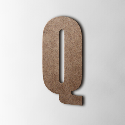 Houten Letter Q Impact MDF Bruin - 1