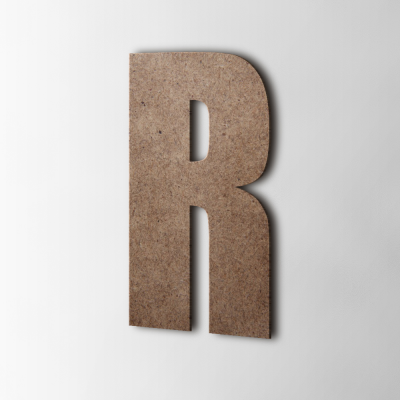 Houten Letter R Impact MDF Bruin - 1 Houten Letter R Impact MDF Bruin - 1