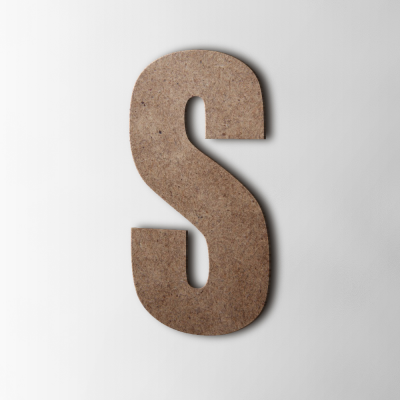 Houten Letter S Impact MDF Bruin - 1