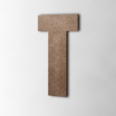 Houten Letter T Impact MDF Bruin - 1