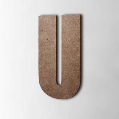 Houten Letter U Impact MDF Bruin - 1