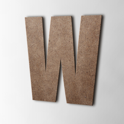 Houten Letter W Impact MDF Bruin - 1