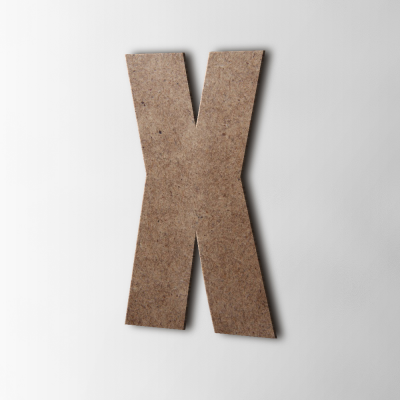 Houten Letter X Impact MDF Bruin - 1 Houten Letter X Impact MDF Bruin - 1